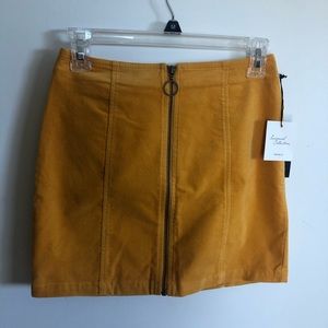 Mustard Zip Up Skirt